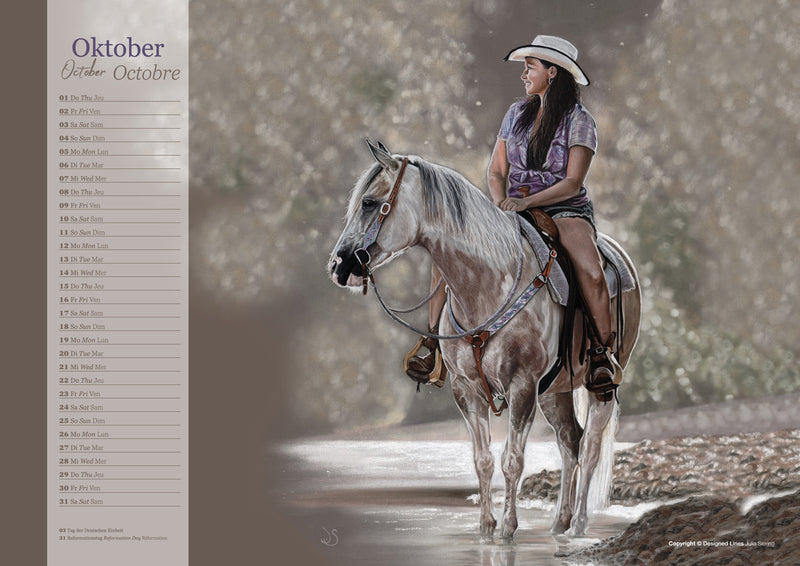 Western Horses & Sports Kunstkalender 2026
