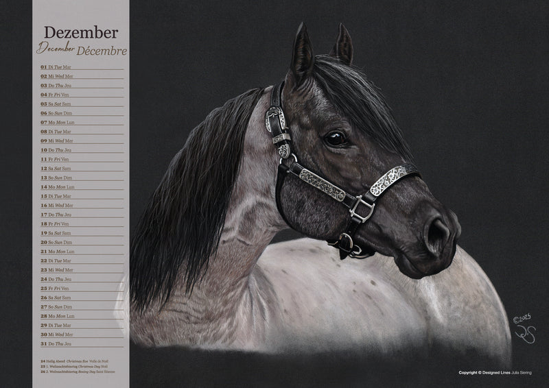 Western Horses & Sports Kunstkalender 2026