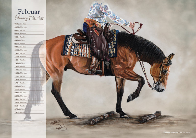 Western Horses & Sports Kunstkalender 2026