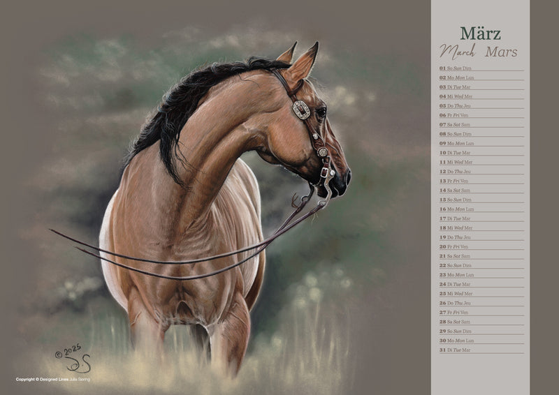 Western Horses & Sports Kunstkalender 2026