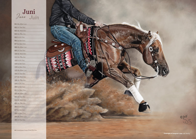 Western Horses & Sports Kunstkalender 2026