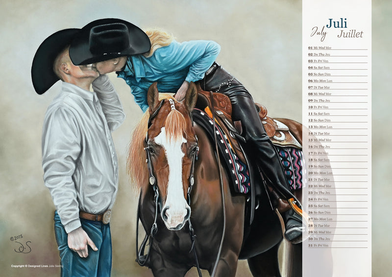 Western Horses & Sports Kunstkalender 2026
