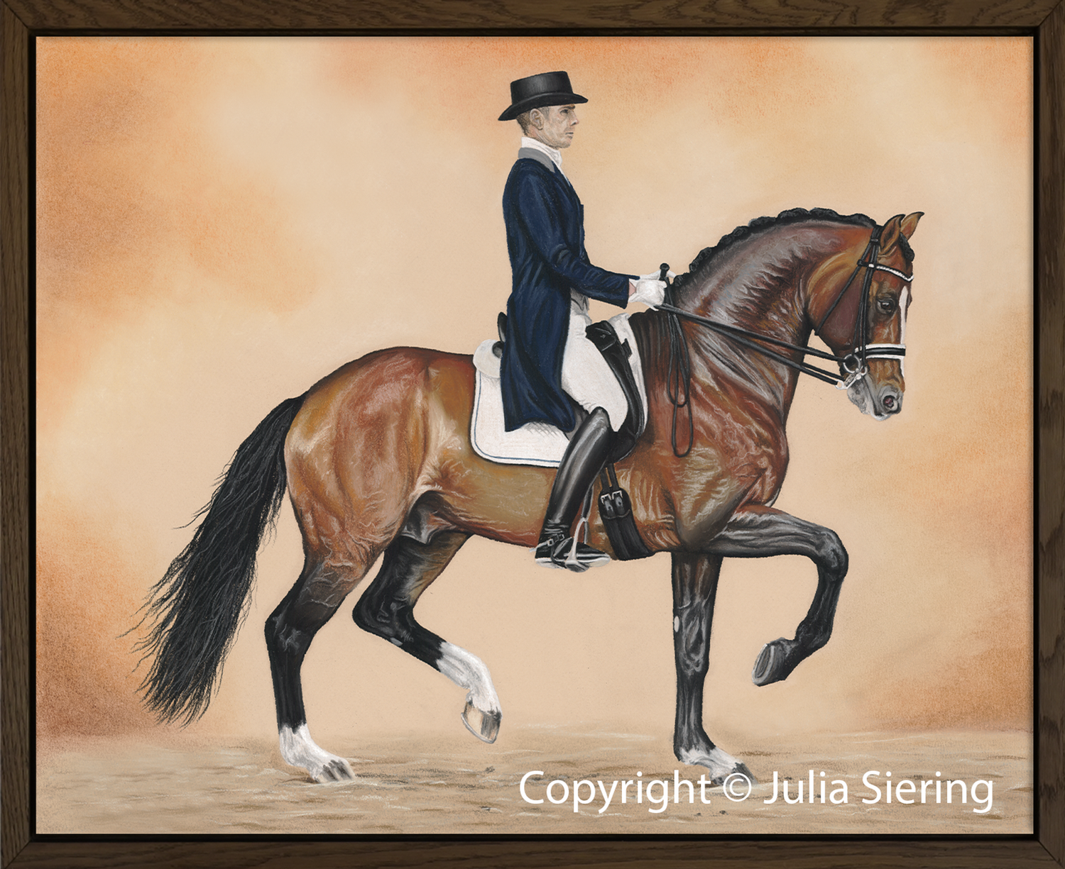 Kunstdruck Leinwand gerahmt "Dressage"