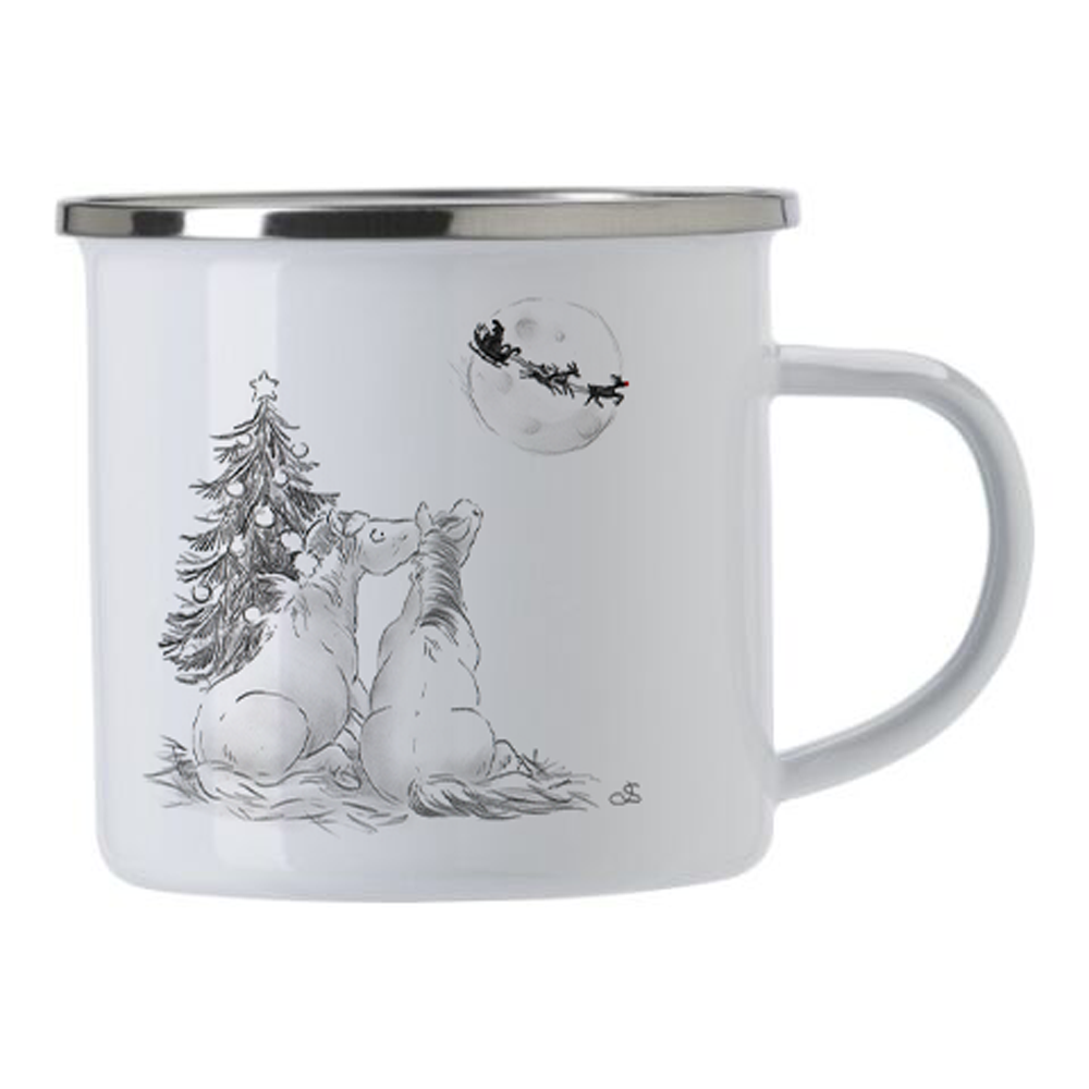 Emaille Tasse "Christmas Friends"